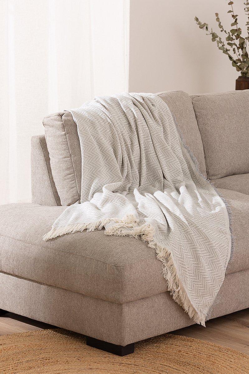 Belmarti Kenya plaid 230 x 260 cm - lichtgrijs