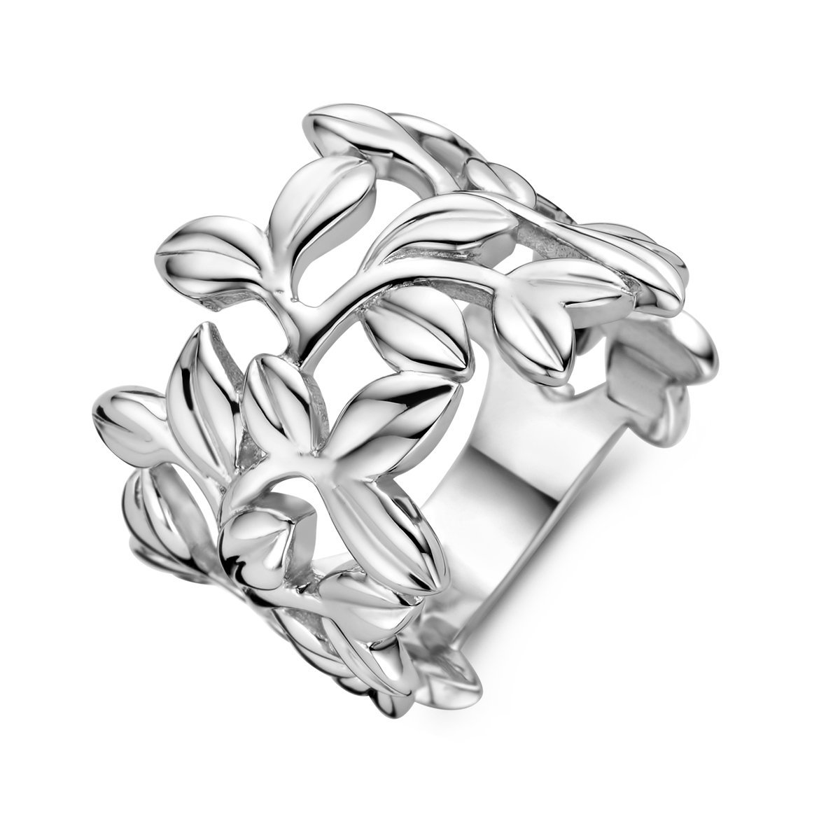 Gerhodineerd Zilver Ring Bladeren 1336769