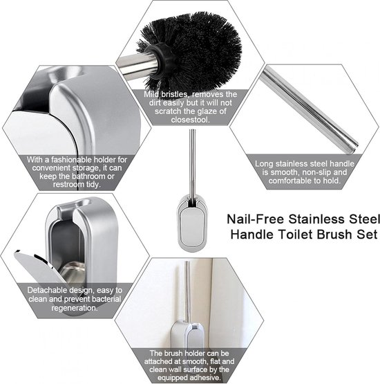 Luxe Toiletborstel Toiletborstelset Compacte Wandgemonteerde