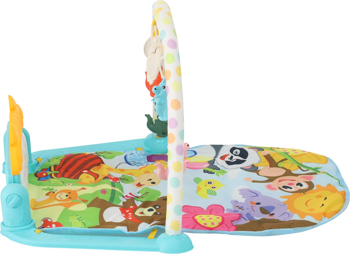 Moni Toys - Piano Activiteiten Speelkleed - Multicolor - Met Speelboog, Spiegeltje & Muziek - Educatief Baby Gym - Vanaf 0 Maanden — afbeelding 6