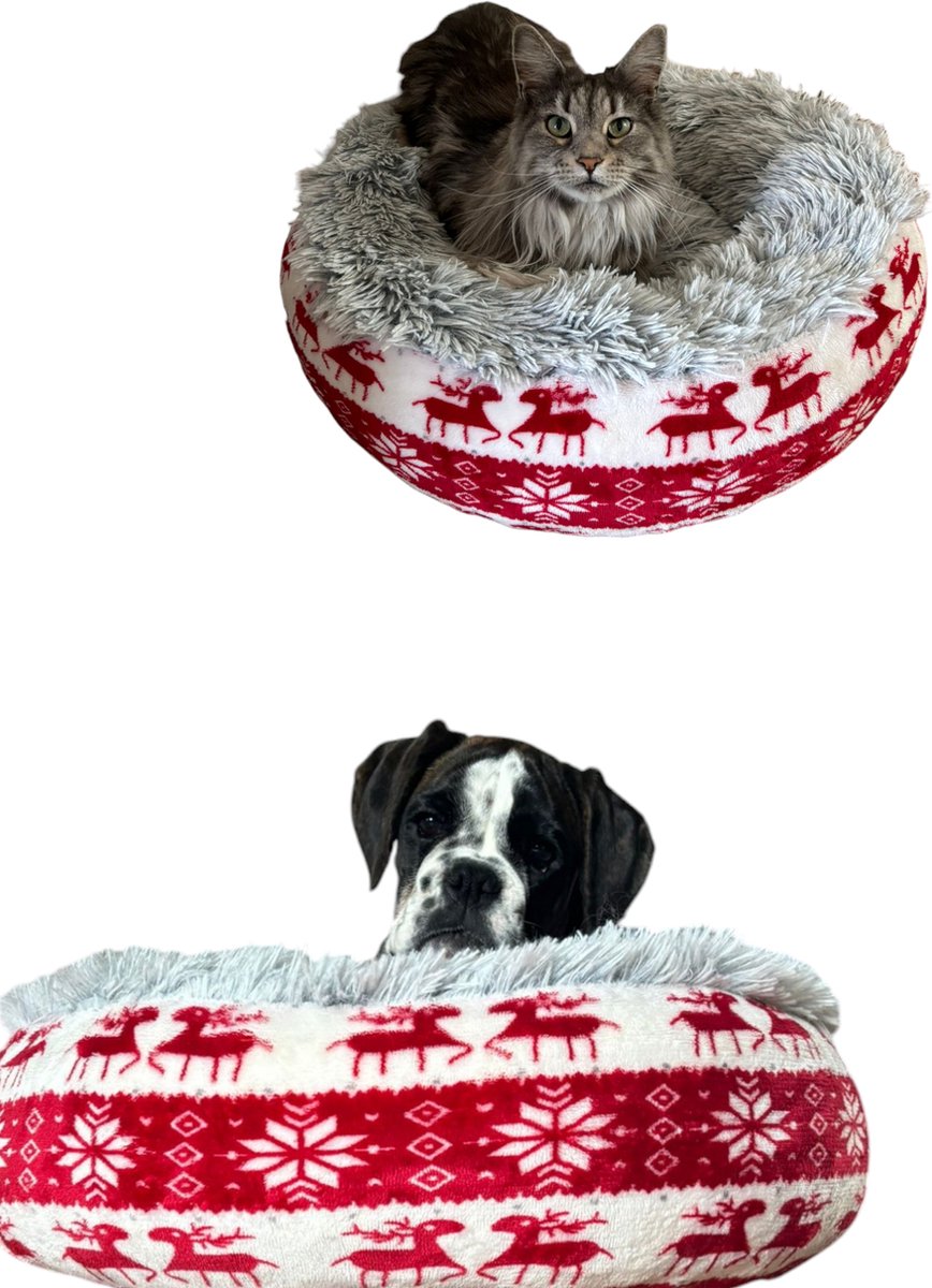 VSpecial Orthopedische Hondenmand - 50 CM - Donut Kattenmand - Hondenkussen - Kertsmand
