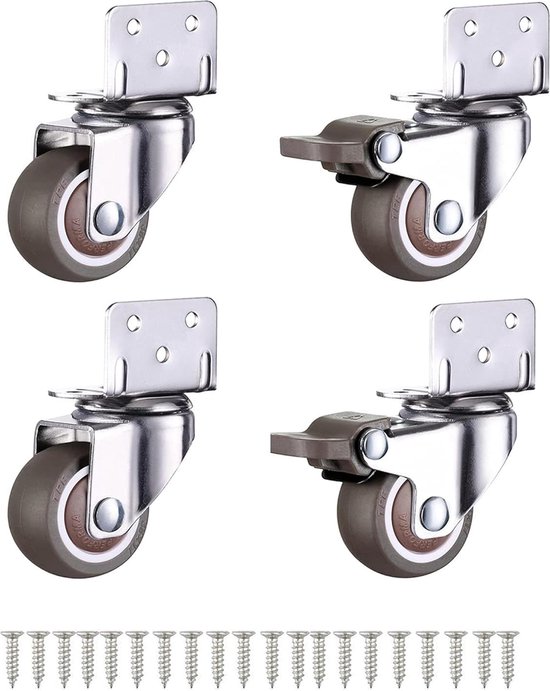 4 Stuks Zware Zwenkwielen 25mm 32mm 38mm 50mm,Meubelwielen,Wielen Voor Meubels Met Rem,Rubberen 4 Stuks Zware Zwenkwielen 25mm 32mm 38mm 50mm,Meubelwielen,Wielen Voor Meubels Met Rem,Rubberen