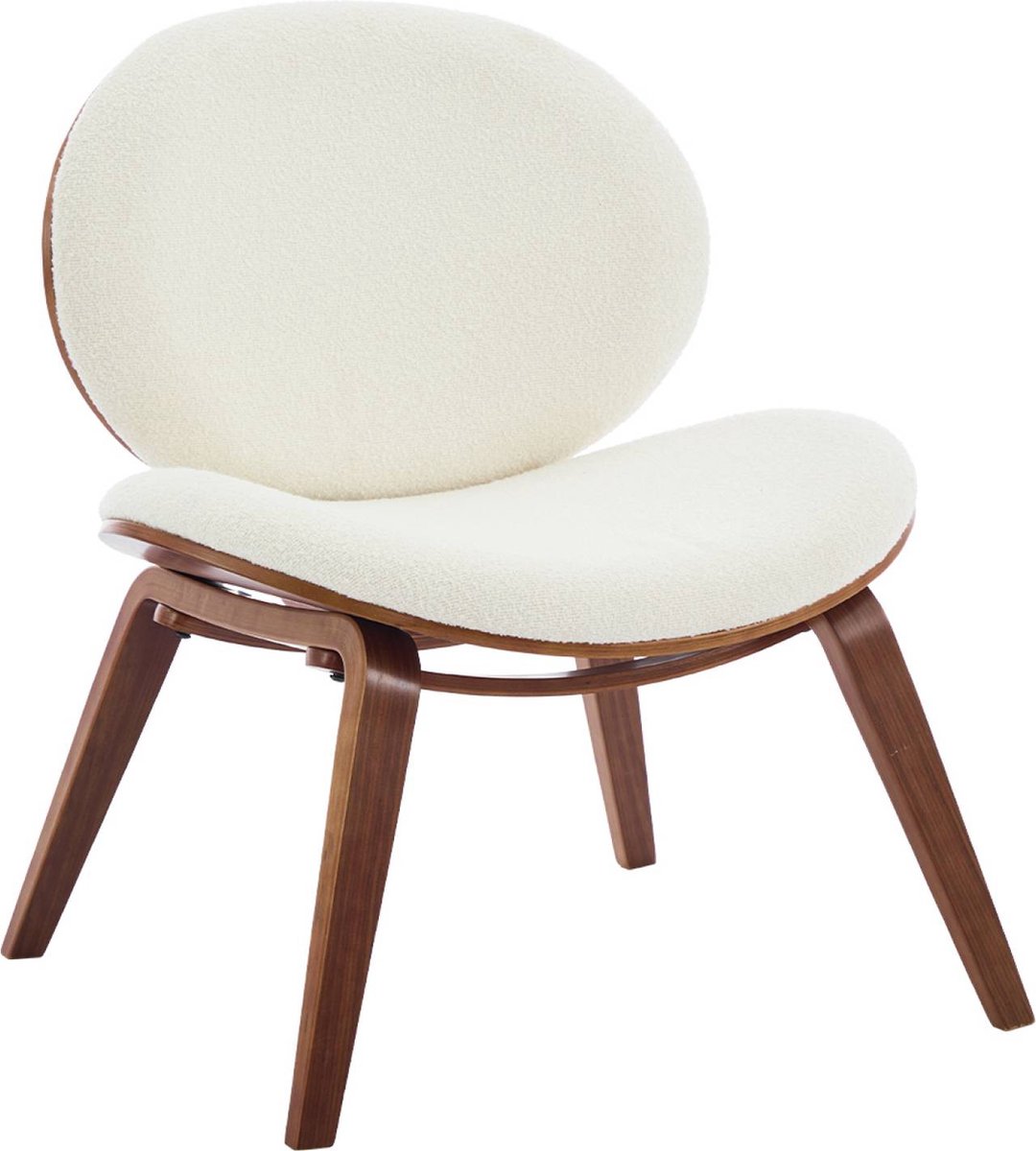 sweeek - Relaxfauteuil met gebogen hout en gestructureerde badstof afwerking