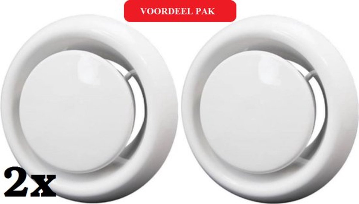 2x Ventilatie Afvoer Ventiel Kunststof Ø 160 mm Met Klemveren 160mm Aansluitdiameter