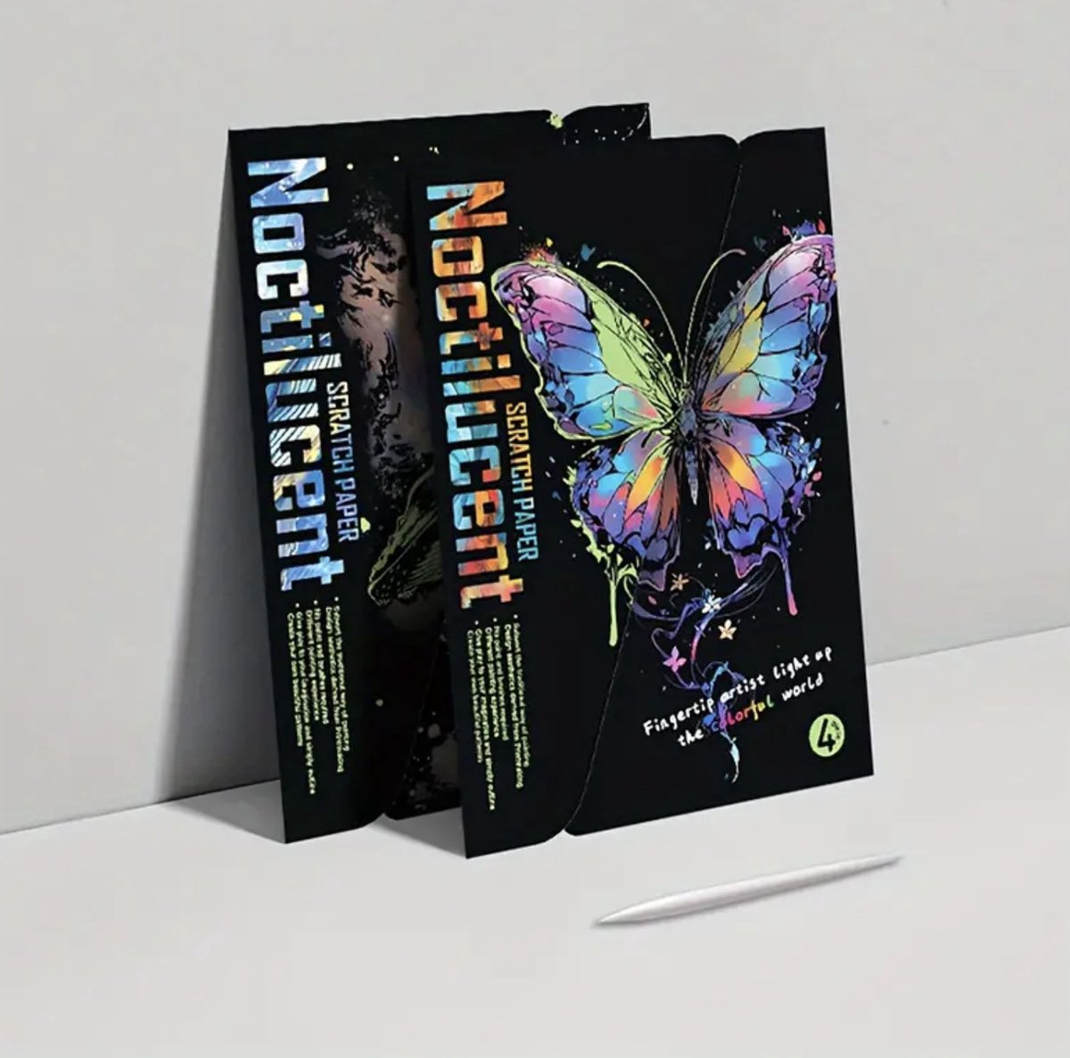 Glow in the Dark Scratch Art 4x A4 Deluxe Set | Incl. 7 Tools | Magic Kras Tekeningen Kraskaarten Krasfolie Kraskaart | Kinderen en Volwassenen Knutselen Tekenen | Painting Schilderen op Nummer Diamond Painting | Knutselpakket Tekenpakket — afbeelding 3