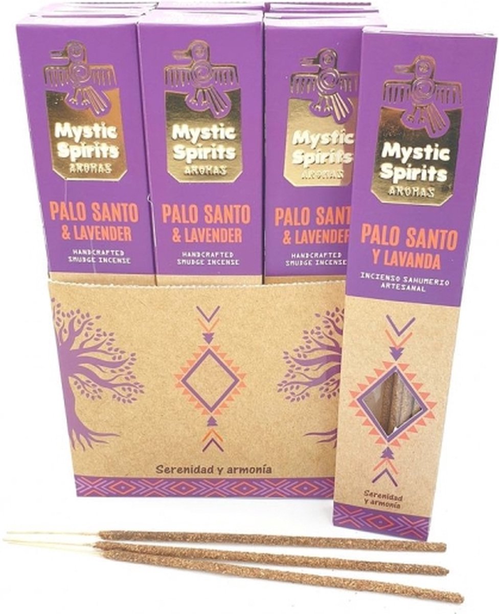 NewAge NL Palo Santo en Lavender wierook - Mystic Spirits Aromas (12 pakjes) paars, beige