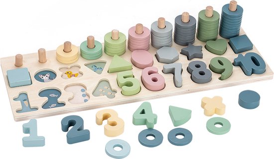 Puzzle Chiffres et Formes en Bois – Jeu Éducatif Montessori pour Enfants main image 0