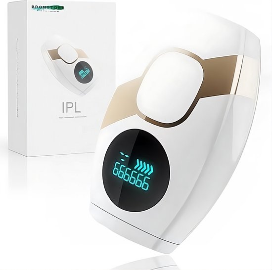 BronStore® LED Laser Ontharingsapparaat - IPL Ontharing Apparaat - Epileerapparaat Dames & Heren - Ontharingsapparaten - Inclusief Beschermbril, Scheermes & Aloë Vera Lotion