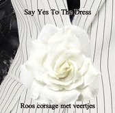 SYTTD - Corsage avec plumes - Blanc crème - Pince à cheveux, élastique à cheveux et broche - environ 9,5 cm - Adultes Jeunes - Femmes Filles - Fête de Gala de mariage décontractée