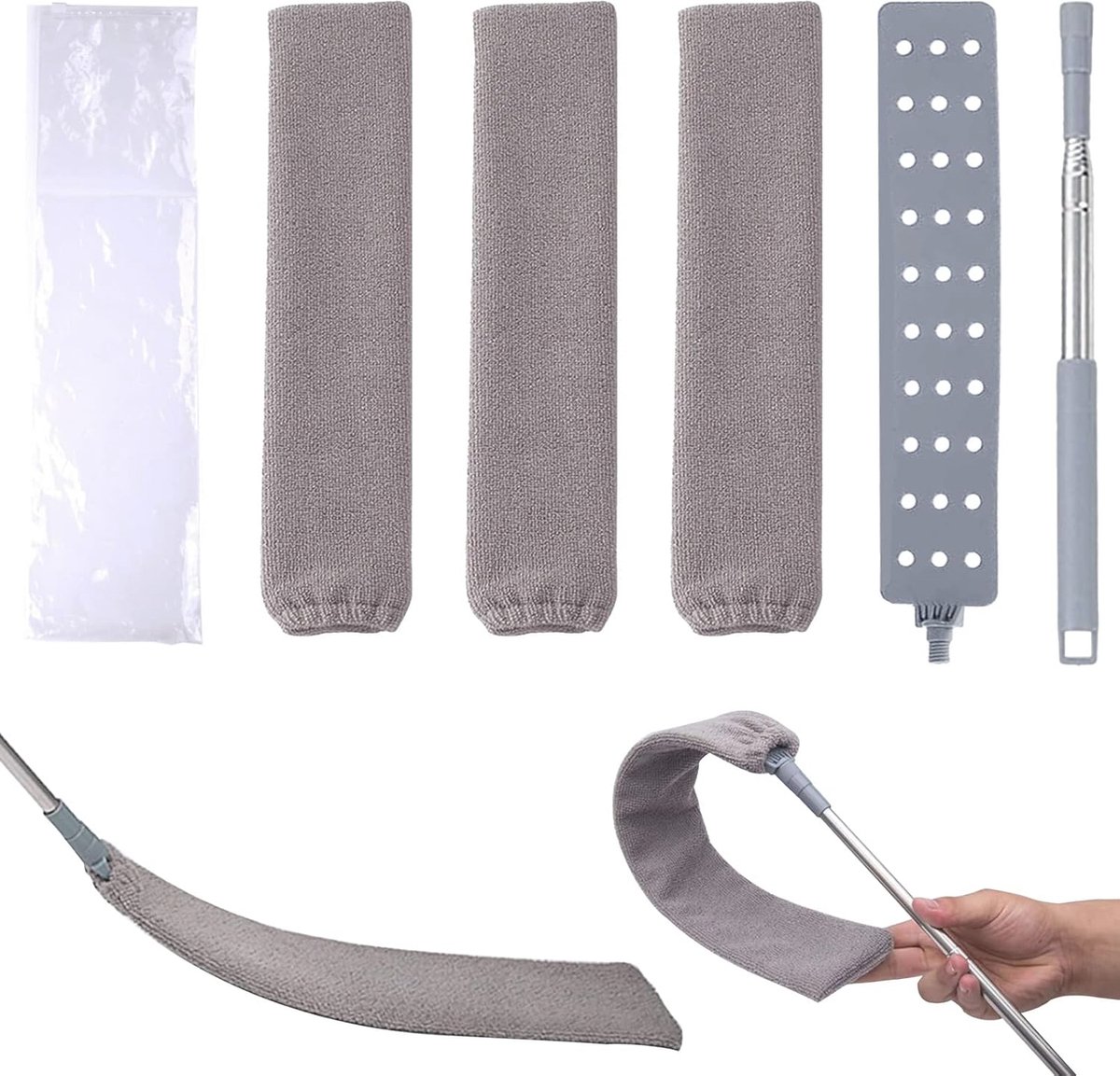 Goedkoopste Uitschuifbare Stofborstel met Microfiber, Wasbare Hand Duster voor Moeilijk Bereikbare Plekken