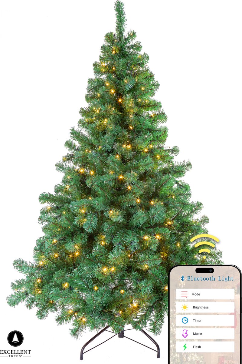Bol.com Kerstboom Excellent Trees® LED Stavanger Green 180 cm met verlichting - ⌀110cm - 180cm aanbieding