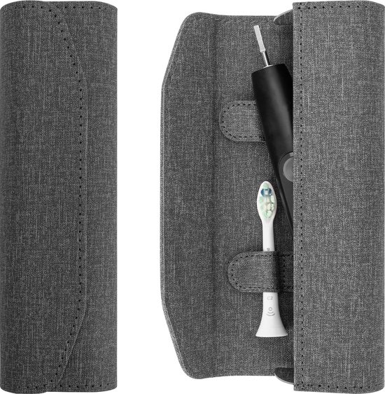 Reisetui Elektrische Tandenborstel - Met Magnetische Sluiting - Tandenborstel Houder - Harde Schaal Elektronische Tandenborstel Draagtas - Universeel - Beschermende Opbergdoos - 20x6x4 Cm - Grijs - 1 Stuk