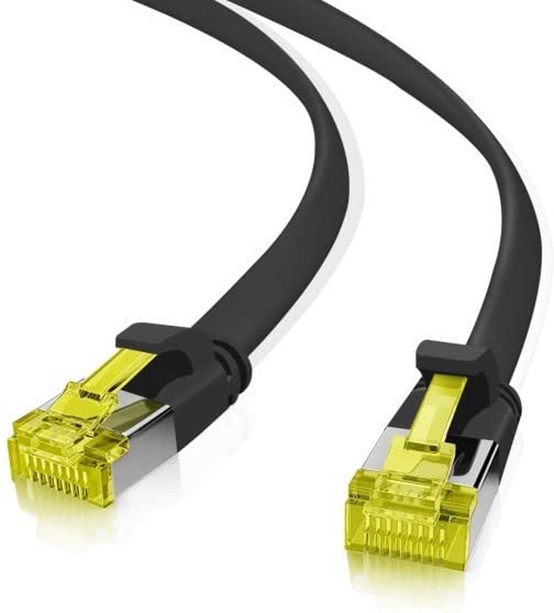Ultra slim Patchkabel S/FTP Cat 6A zwart 7.5 M - Netwerkkabel - Computerkabel - Kabel