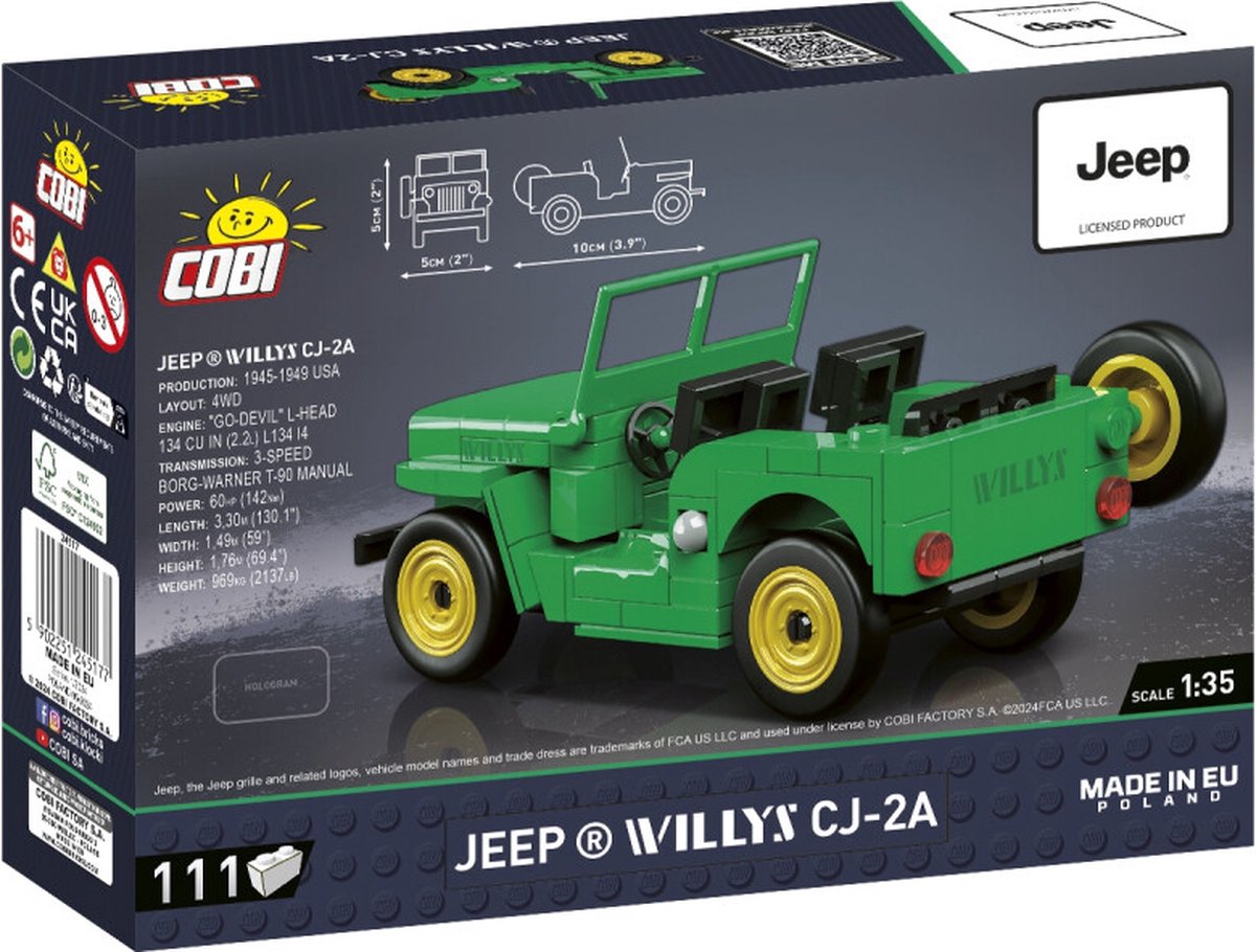 COBI Jeep Willys CJ-2A: bouwset met militaire details thumbnail 2