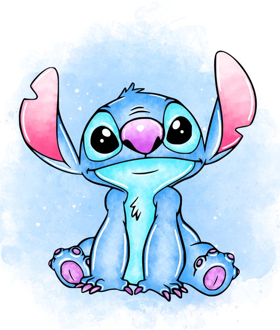 Stitch poster - Disney - Tekenfilm - Cartoon poster - Animatie - Lilo - Zonder frame - Kerst cadeau - Sint - 60 x 42 cm