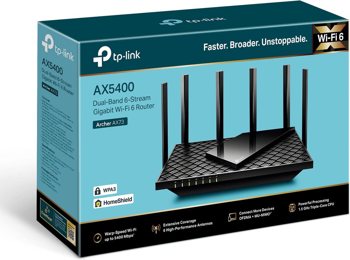 TP-Link Archer AX73 WiFi 6-router: 5400 Mbps, dual-band thumbnail 4