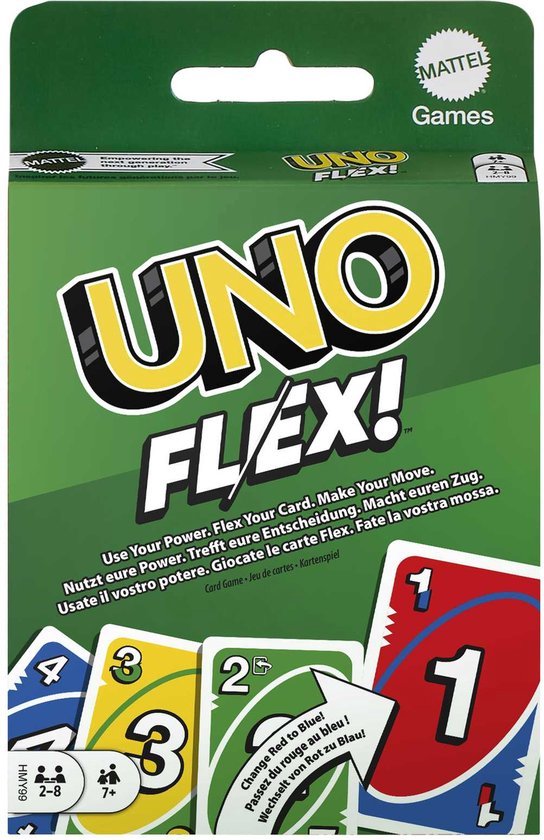 UNO Flex Kaartspel - Nieuwe Variant Met Speciale Flexkaarten Voor 2-8 Spelers