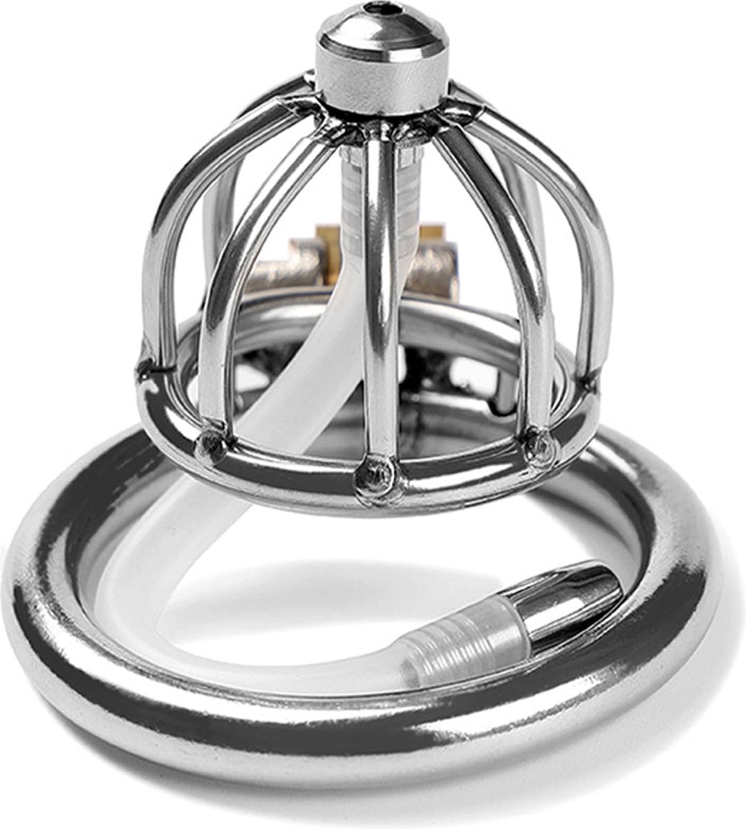 Goedkoopste Fixxx - Archie - Kuisheidskooi met Penisplug - RVS - Diameter Ring 45 mm of Ø 50 mm - Afsluitbaar 45 mm
