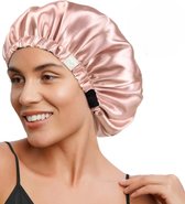 Satijnen Slaapmuts Verstelbaar - Satijnen Bonnet - Haarnetje - Roze