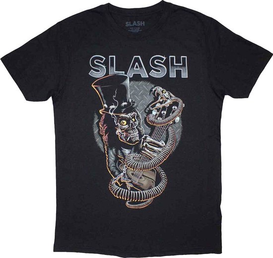 Slash - T-shirt Homme Crâne Guitare Serpent - XL - Zwart