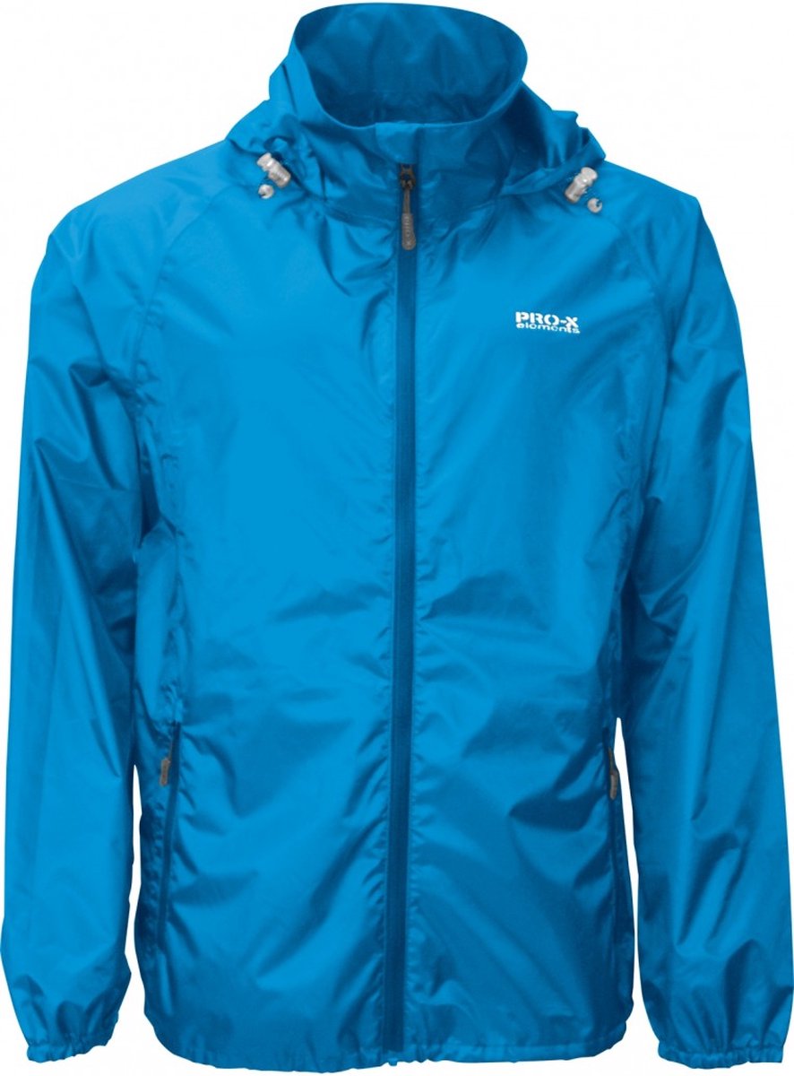 Blauwe lichtgewicht heren regenjas Packable van Pro-X Elements