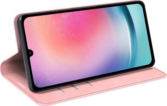Coque pour Samsung Galaxy A16 - MobyDefend Luxe Wallet Bookcase (fermeture magnétique) - Rose - Étui pour téléphone portable - Étui de téléphone Convient pour : Samsung Galaxy A16