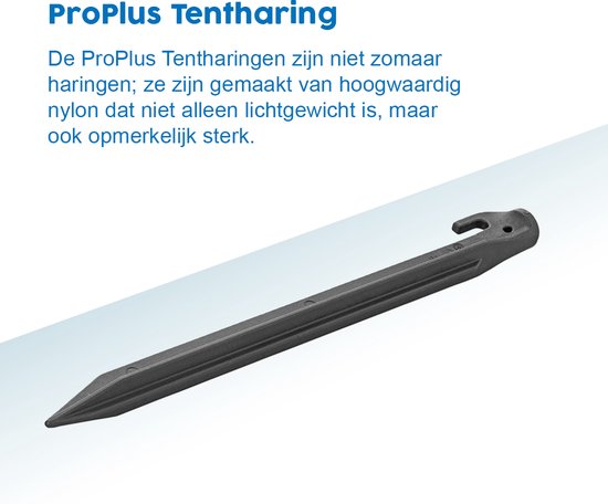 ProPlus Tentharing - 30 cm - Grondpennen - Lichtgewicht - Tentpennen - Tentverankering - voor Tenten - Geschikt voor Zachte en Middelharde Ondergronden - Nylon - 6 stuks - Zwart van ProPlus — afbeelding 2