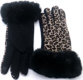 1 Paar Stretchy Luipaarden Print Wanten Comfortabele Vrouwen Wanten
