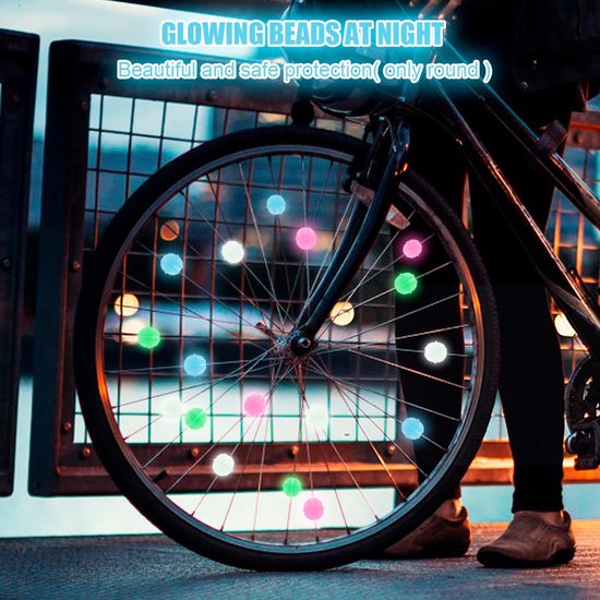 Kinderfiets spaakkralen - set van 210 - Fiets spaken versiering kralen - Glow in the dark - Spaakkralen - Fietskralen kind - Spaak Reflectoren - Spaak Versiering - Multicolor - Kunststof - Decoraties voor meisjes en jongens van Kinder — afbeelding 2