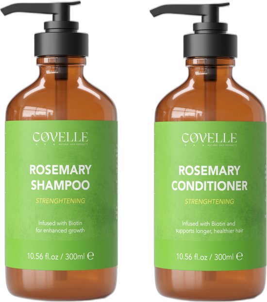 Covelle - Rozemarijn shampoo en conditioner - Rosemary - anti roos - haarverzorging - Voordeelverpakking