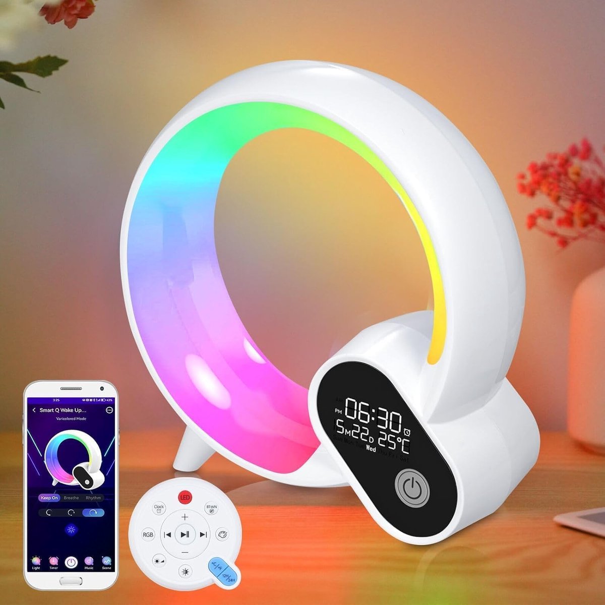 Lexium Wake-Up Light - Bed Sfeerlamp - Digitale Wekker - Lichtwekker - Wake up light wekker - Wake-up lights