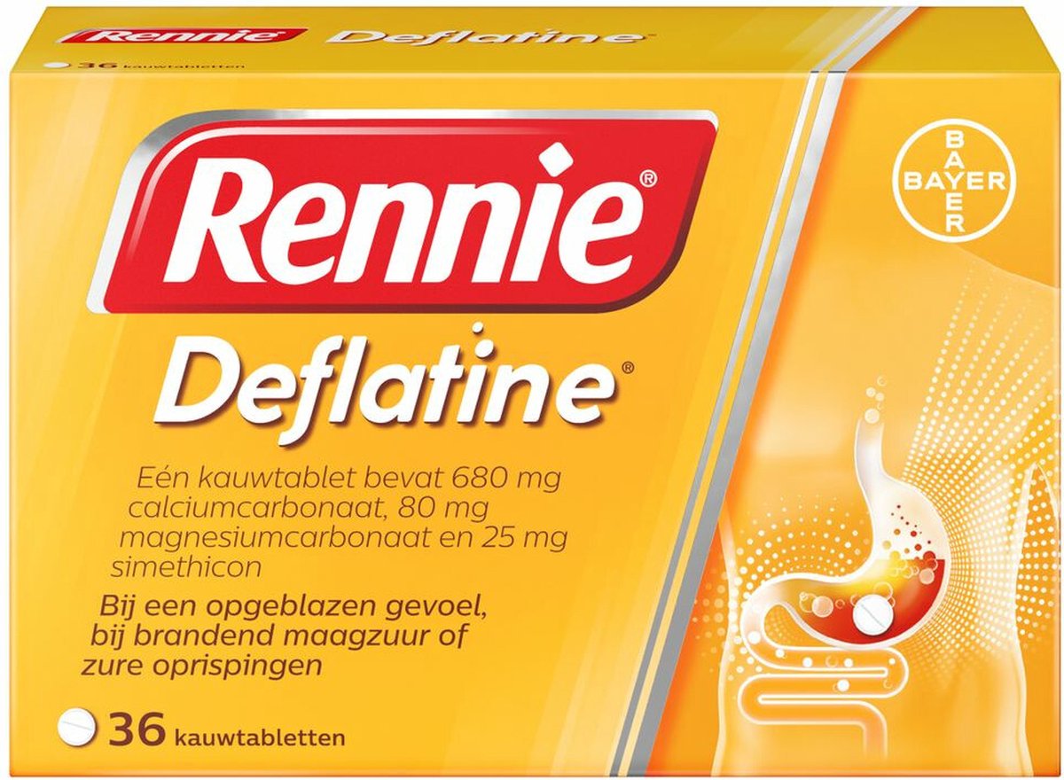 Goedkoopste Rennie Deflatine Kauwtabletten - 3 x 36 tabletten