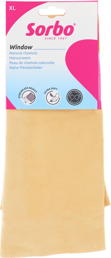 Sorbo Natuurzeem XL – 38x59 cm – Echt Schapenleer – Superieure Absorptie voor Streeploze Reiniging
