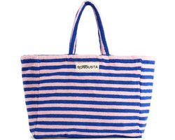 Bongusta - Naram Collectie - Weekendbag - Weekendtas - Strandtas Naram - Dazzling Blue & Rose (blauw & roze)