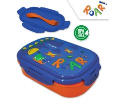 Roar Boze Dino Lunchtrommel met Bestek - Broodtrommel