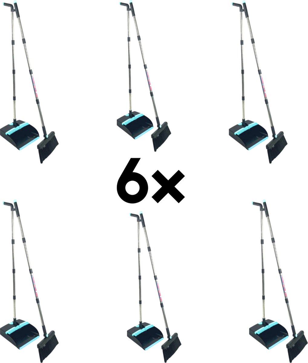 Goedkoopste Synx Tools Stoffer en Blik met lange steel 121 cm - 6 Stuks - Veger en blik met lange steel - Stoffer & Blik Met Schoonmaaktanden - Verstelbaar tot 121 cm