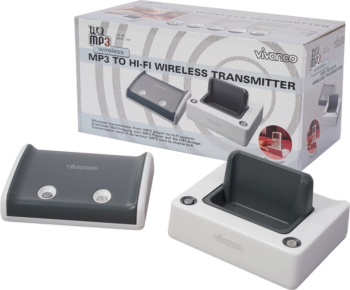 Vivanco HiFi draadloze radio-audiozender 2.4GHz wit