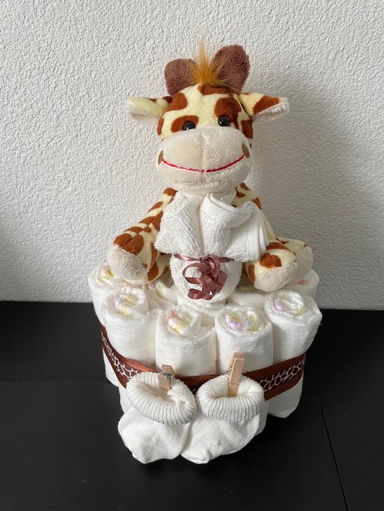 Foto: 1 laags neutrale luiertaart girafje