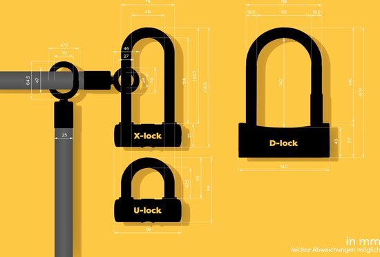 TEXLOCK eyelet - U/X lock - Fietsslot - ART2 - M - 120 cm - Zwart van TEXLOCK — afbeelding 5