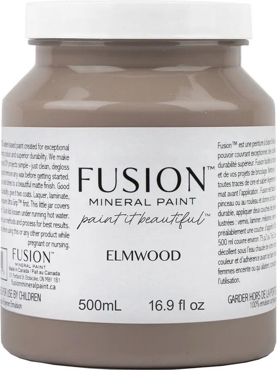 Fles Fusion Mineral Paint in kleur Elmwood, 500 ml.