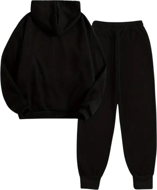 Nivard Ensemble de jogging - Ensemble domicile - Adultes - Survêtement - Confortable - Pantalon de survêtement - Survêtement - Femme - Hiver - Zwart - XXL