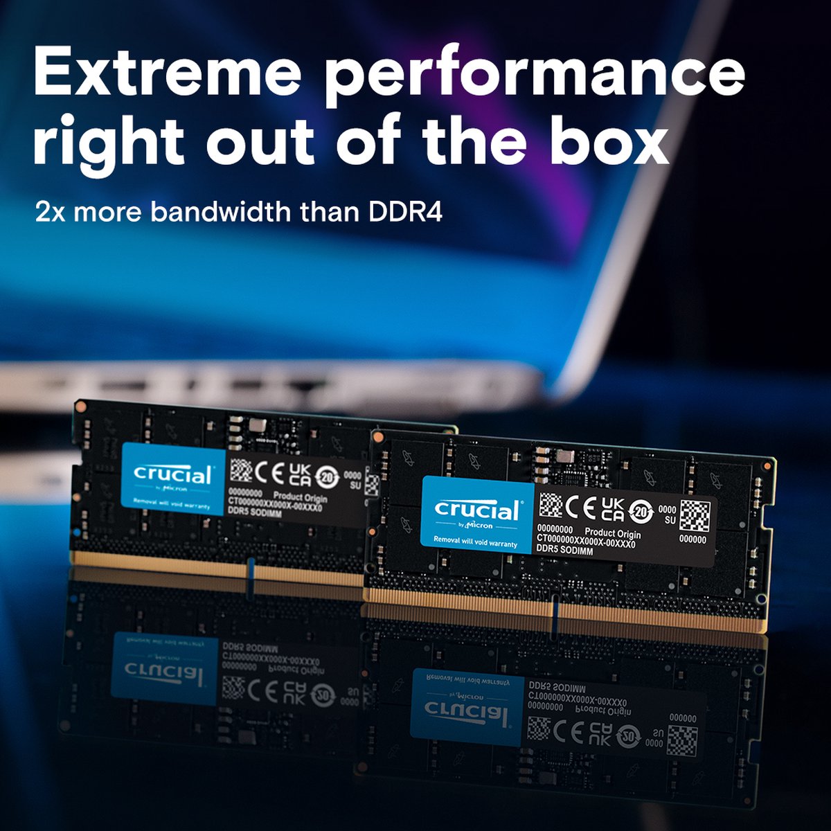 DDR5 64GB(32GBx2枚) SODIMM CT32G48C40S5 Crucial CT2K32G48C40S5 - 64GB DDR5 SODIMM Laptopgeheugen Kit