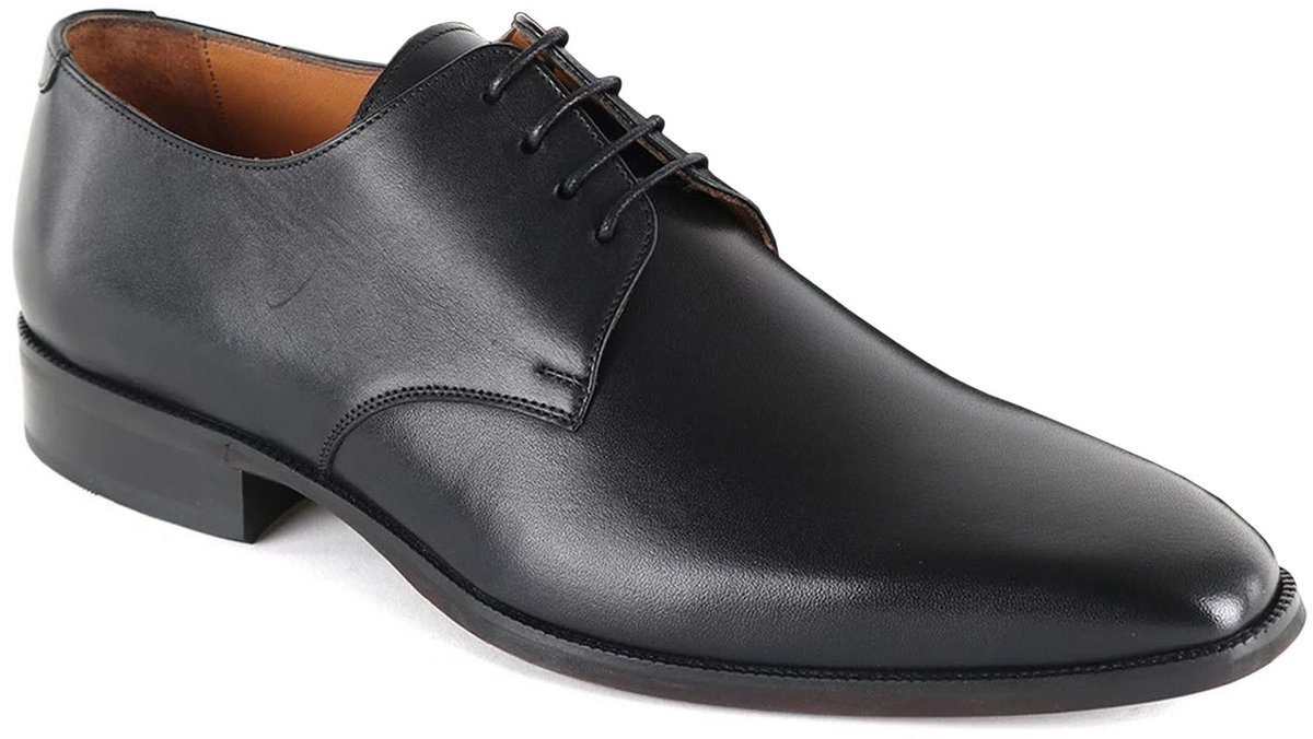 Suitable Leren Derby Herenschoen Zwart - Maat 43 - Heren - Nette schoen