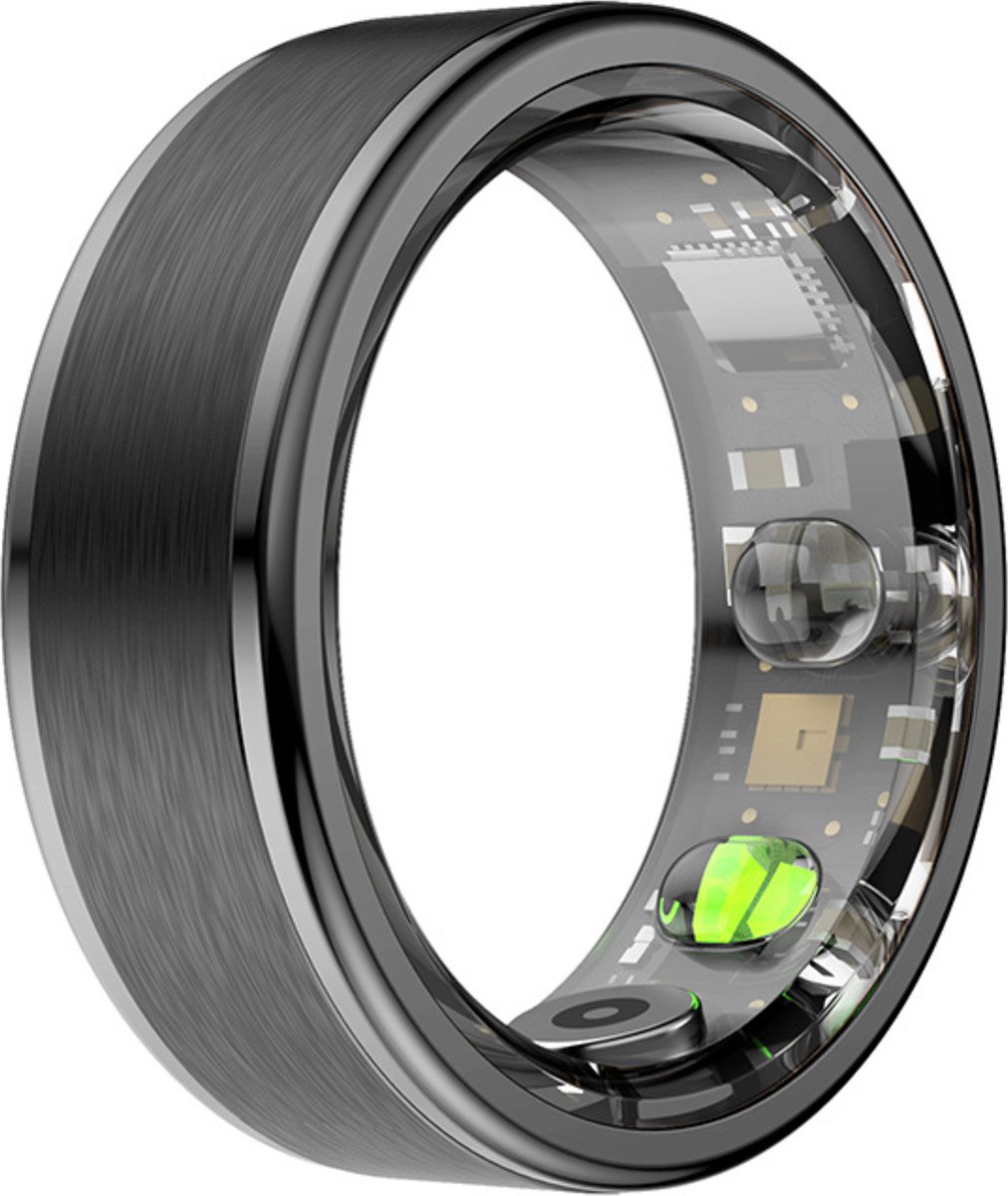 Kuno Ring 1 - Slimme ring - Smart Wearable - Health Ring - Slaap Tracker - Hartslagmeter - Stappenteller - Fitness en Activiteiten Tracker - Calorieen Bijhouden - Geen Abbonement - Waterdicht - voor Mannen en Vrouwen - Zwart - Maat #8