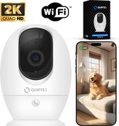 Quipted S2 Beveiligingscamera binnen - Huisdiercamera met app - Petcam - Hondencamera - Met WiFi APP - 2K 4MP Ultra HD - Volgt beweging en geluidsdetectie - Indoor Camera