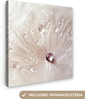 Tableau sur toile 20x20 cm - Décoration murale Bloem - Abstrait - Wit - Water - Nature - Décoration murale murale salon - Décoration chambre - Accessoires chambre - Peintures
