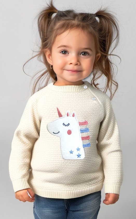 Filles / Pull Fille | Licorne | Beige | Taille 86