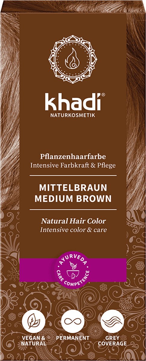 Khadi Haarkleuring Medium Brown 100 gram