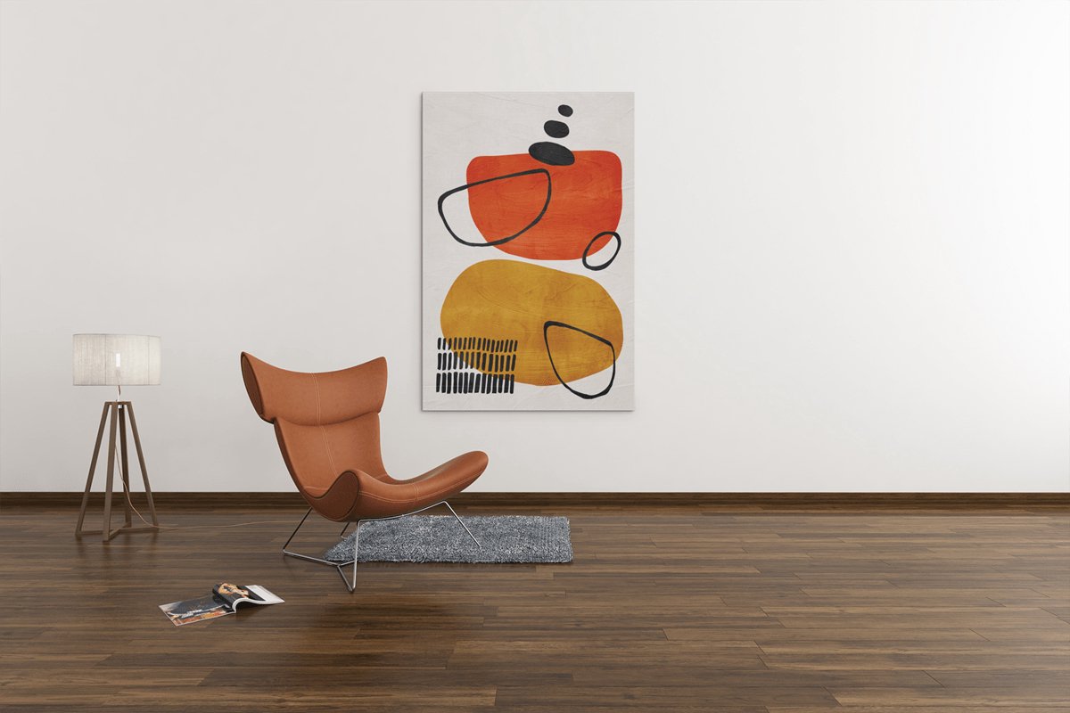 Trendex Global Canvas Schilderij - Abstract - Oranje - 120x80x2 cm