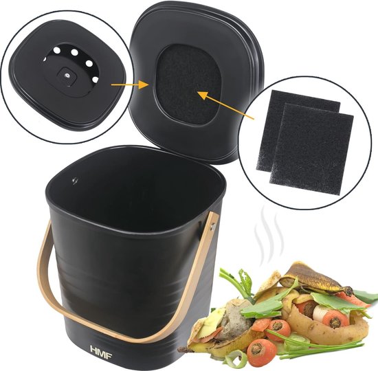 Biomuweremmer keuken 3L klein - met deksel - geurarme compostemmer voor de keuken Biomuweremmer keuken 3L klein - met deksel - geurarme compostemmer voor de keuken